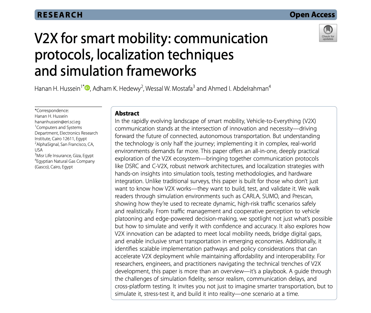 Opening page of the published V2X survey paper